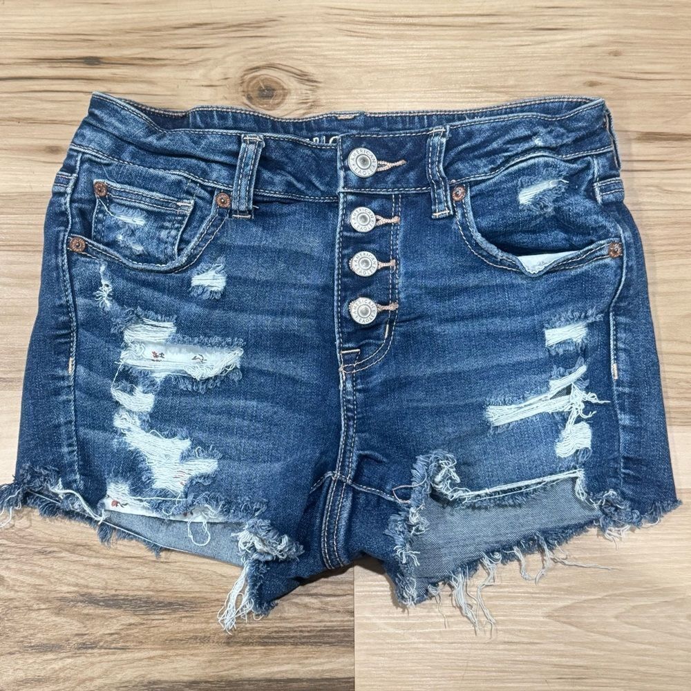American Eagle High Rise Shortie Cutoff Jean Shorts Women’s 4